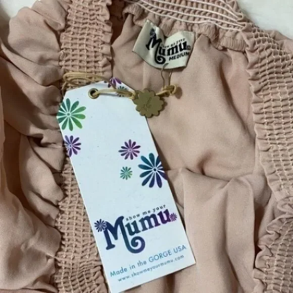 NEW Show Me Your MuMu Hacienda Formal Bridesmaid Maxi Dress Cream Size Medium - Picture 3 of 12